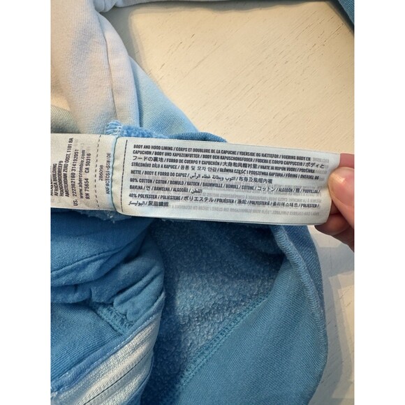 ABERCROMBIE Kids 9/10 Full‎ Zip Hoodie Jacket Blue White Spellout Y2K - Picture 3 of 4